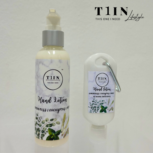 T1IN: 50mL Hand Lotion Lemongrass | Eucalyptus | Mint