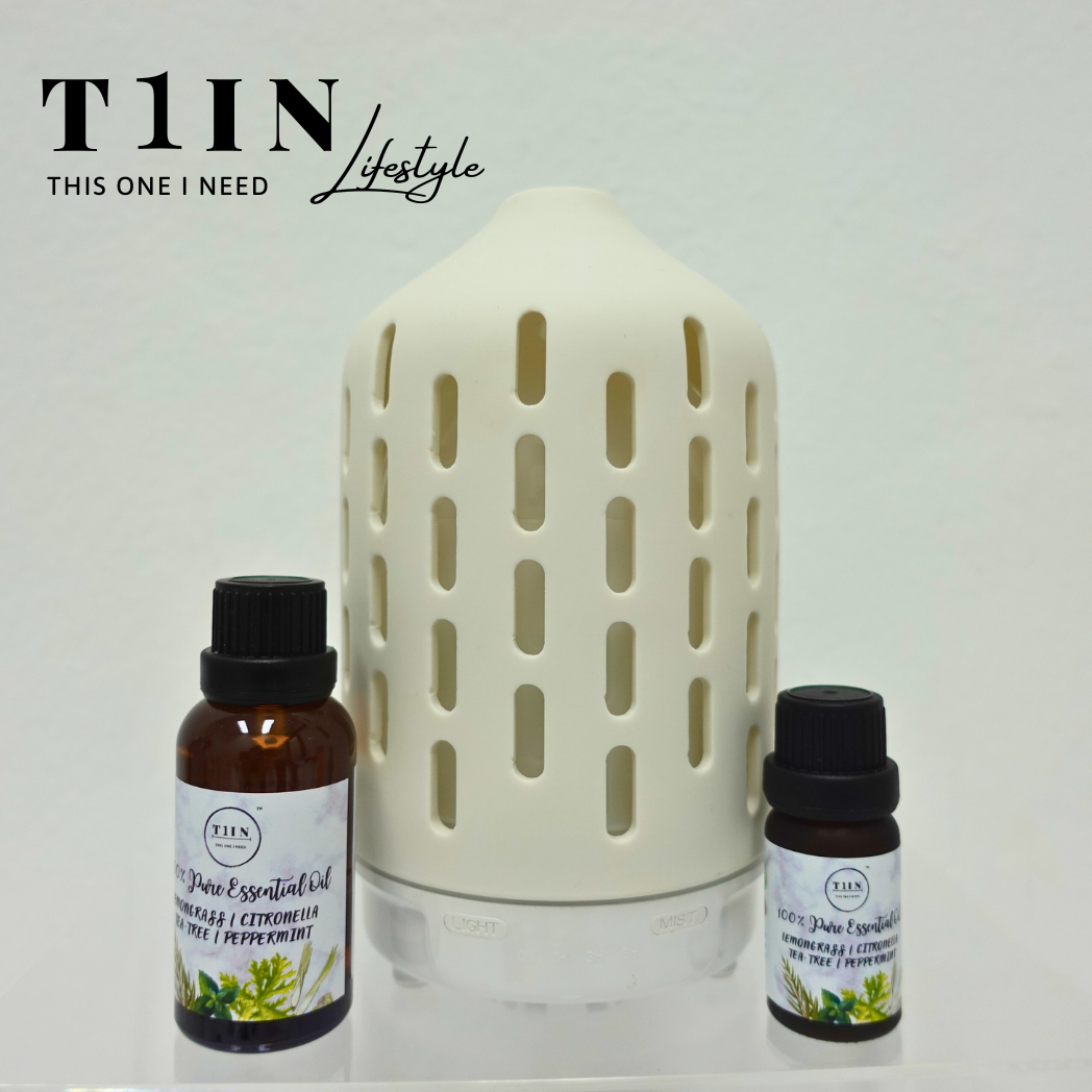 T1IN Lifestyle Ceramic Essential Oil Diffuser Set